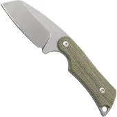 Mercury Kali N690 Stonewashed Sheepsfoot, Green Canvas Micarta, fixed knife