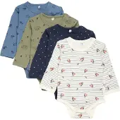 Pippi Bodies l/ä - 4-pack - Deep Lichen Green - - 74 - Body L/Ä