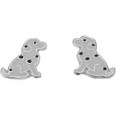 Silver Bar Dalmatinhund örhängen 9 mm 8502