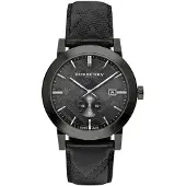 Burberry BU9906 City Svart läderarmband herrklocka