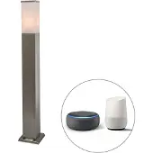 QAZQA Smart utomhuslampa 80 cm stål inkl WiFi P45 - Malios