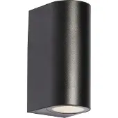 QAZQA Modern utomhusvägglampa svart plast oval 2-ljus - Baleno