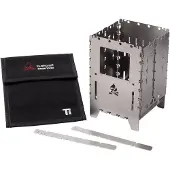 Bushcraft Essentials Bushbox XL Titanium, foldable stove