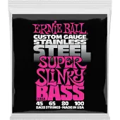 Ernie Ball Super Slinky basgitarrstrngar i rostfritt stl 45-100 Gauge (P02844)