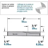 Cmt Rak notfräs ; S=1/4''; D=6,35 mm