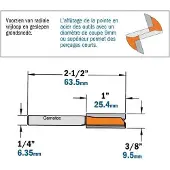 Cmt Rak notfräs ; S=1/4''; D=9,5 mm