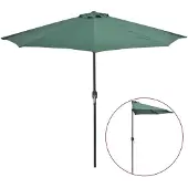 vidaXL Balkongparasoll med aluminiumstolpe grön 270x144 cm halvrunt