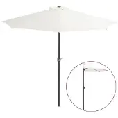 vidaXL Balkongparasoll med aluminiumstolpe sand 270x144 cm halvrunt