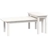 vidaXL Kaffebordsset, Vita, 2 st, Massivt Furuved