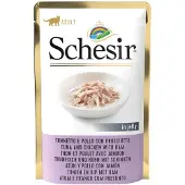Schesir tonfisk, kyckling med skinka (i gelé) våtfoder katt (påsar)