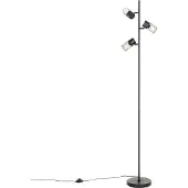 QAZQA Industriell golvlampa svart 3-ljus - Jim