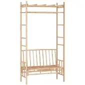 vidaXL Trädgårdsbänk med Pergola, 116 cm, Bambu