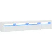 vidaXL Tv-bänk med LED-belysning vit 240x35x40 cm