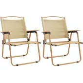 vidaXL Campingstolar 2 st Beige 54x55x78 cm oxfordtyg