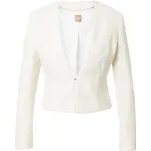 BOSS Slim-fit cropped jacket with collarless styling