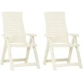 vidaXL Trädgårdsfåtöljer i plast vit 2-pack 315830