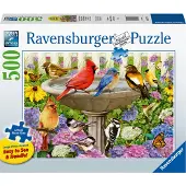 Ravensburger At The Birdbath 500-bitars stort format pussel | Unik Softclick-teknik | Vibrerande blndningsfri | passar alla ldrar | FSC-certifi