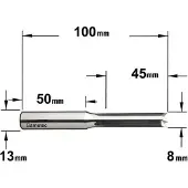 Cmt Rak notfräs 104.080.30; 8/45 mm