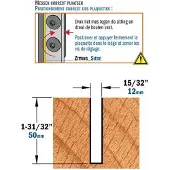 Cmt Rak notfräs ; S=1/2''; D=12 mm