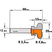 Cmt Kantgreppsfräs 955.605.11; S=12 mm; D=29mm