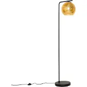 QAZQA Design golvlampa svart med guldglas - Bert
