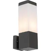 QAZQA Modern utomhusvägglampa mörkgrå med opal - Malios