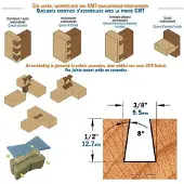 Cmt Grad- / sinkfräs ; S=1/4''; D=9,5 mm