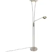 QAZQA Modern golvlampa i stål inkl. LED med läsarm - Ibiza