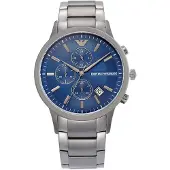 Emporio Armani AR11215 Chronograph Blue Dial Gunmetal Strap herrklocka