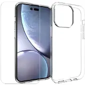 Saii 2-i-1 iPhone 14 Pro TPU Skal & Härdat Glas Skärmskydd