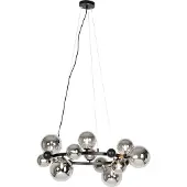 QAZQA Art Deco-pendellampa svart med rökglas 12-ljus - David