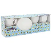 Luminarc Uppsättning muggar med tefat luminarc trianon (6 st) vitt glas 220 ml (12 bitar)