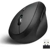 Perixx Perimice-719 Ergonomisk mus Trådlös Optisk Svart 6 Knappar 1600 dpi Ergonomisk