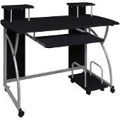 vidaXL Datorbord svart 110x52x88,5 cm konstruerat trä