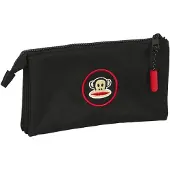 Safta Trousse Fourre-Tout Triple - Paul Frank - Campers Noir - Enfant - Synthétique svart