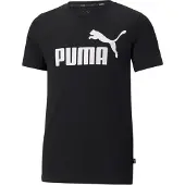 Puma Essential Logo Short Sleeve T-shirt Svart 11-12 Years Pojke