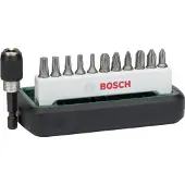 Bosch 2608255993 Bit-Set 12 delar Stjärnspår Phillips, Stjärnspår Pozidriv, Inner-sextandhålsgrepp (TX)