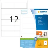 Herma Premium - Papper - matt - permanent självhäftande - vit - 97 x 42.3 mm 2400 etikett (er) (200 ark x 12) laminerade etiketter