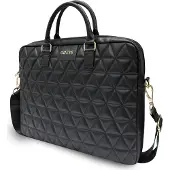 GUESS Quiltad väska för en 16" bärbar dator - svart