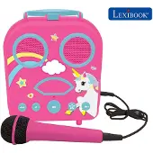 Lexibook Bärbar Unicorn Karaoke System med mikrofon, rosa