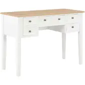 vidaXL Skrivbord vit 109,5x45x77,5 cm trä