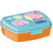 Pipsa Possu Mellanmålslåda - Peppa Pig - Matlåda - Orange - Turkost - 16x11x6 cm blå