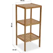 Jamon Badrumshylla Louis - 80 x 33 x 34 cm - 3 organiseringshyllor i Bambu - Brun - Versa brun