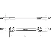 Ks Tools 5034404 503.4404 Dubbel ringnyckel Nyckelvidd (Tum) (för titel) 5/8 - 9/16