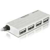 DeLOCK 87445 USB-hubb 4 Port USB-A USB 2.0 480 MBit/s Vit HUB USB 2.0 - Hub - 4 x USB 2.0 - Desktop