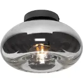 QAZQA Art Deco taklampa svart med rökglas - Ayesha