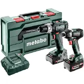 Metabo BSLBL+SSD200LTBL -Slagborrmaskin batteri, Slagskruvdragare batteri inkl. 1x batteri, inkl. laddare