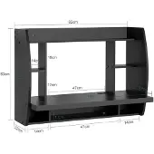 SoBuy FWT18-Sch väggskrivbord svart