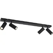 QAZQA Modern takspotlight svart 4-ljus justerbar - Renna