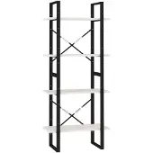 vidaXL Bokhylla 4 hyllplan vit 60x30x140 cm massiv furu